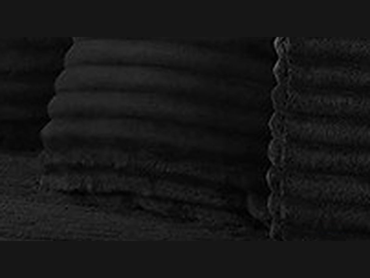 Pouf lit pliant en velours côtelé, coloris noir, macro matière