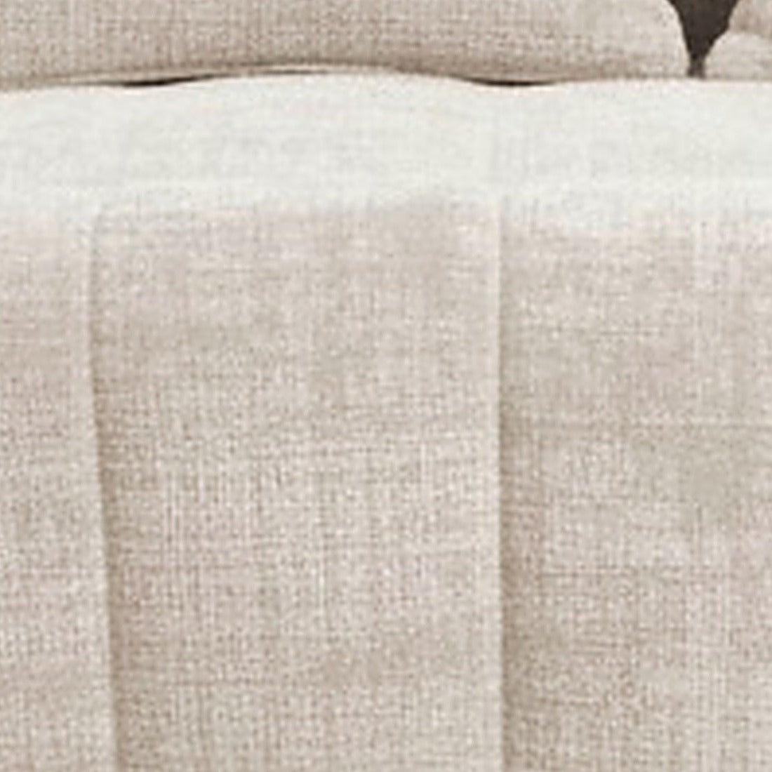 Canapé pouf 2 places en chenille, coloris beige crème, macro matière