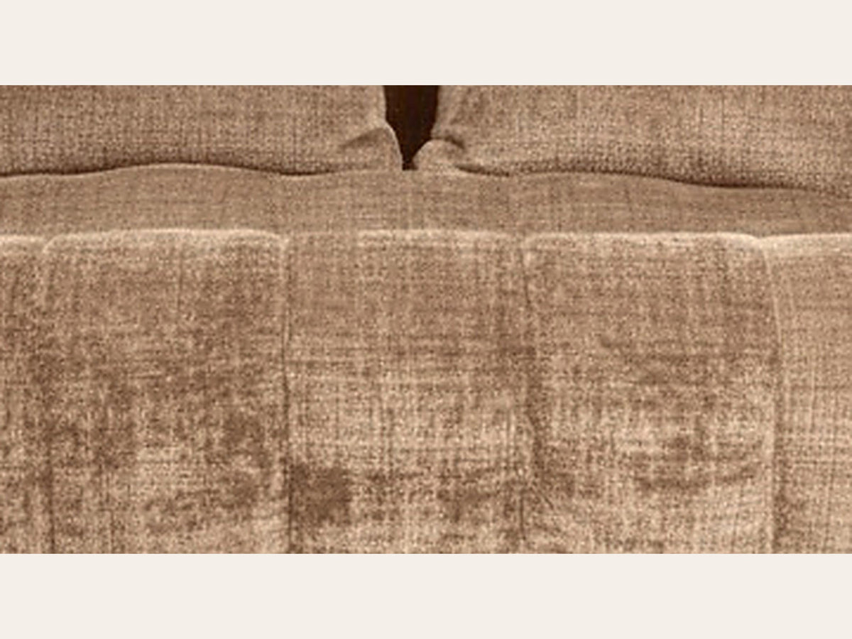 Canapé pouf 2 places en chenille, coloris camel, macro matière