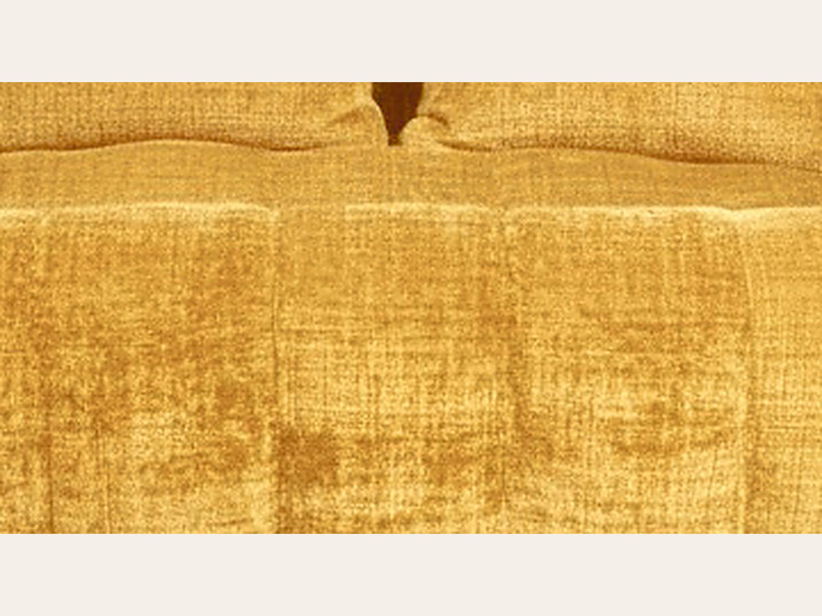 Canapé pouf 2 places en chenille, coloris jaune moutarde, macro matière