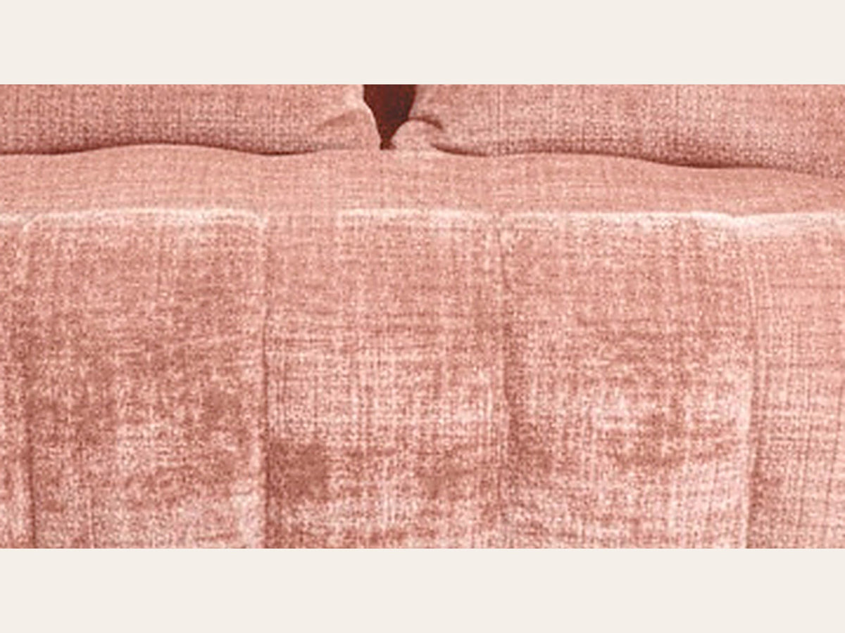 Canapé pouf 2 places en chenille, coloris rose terracotta, macro matière