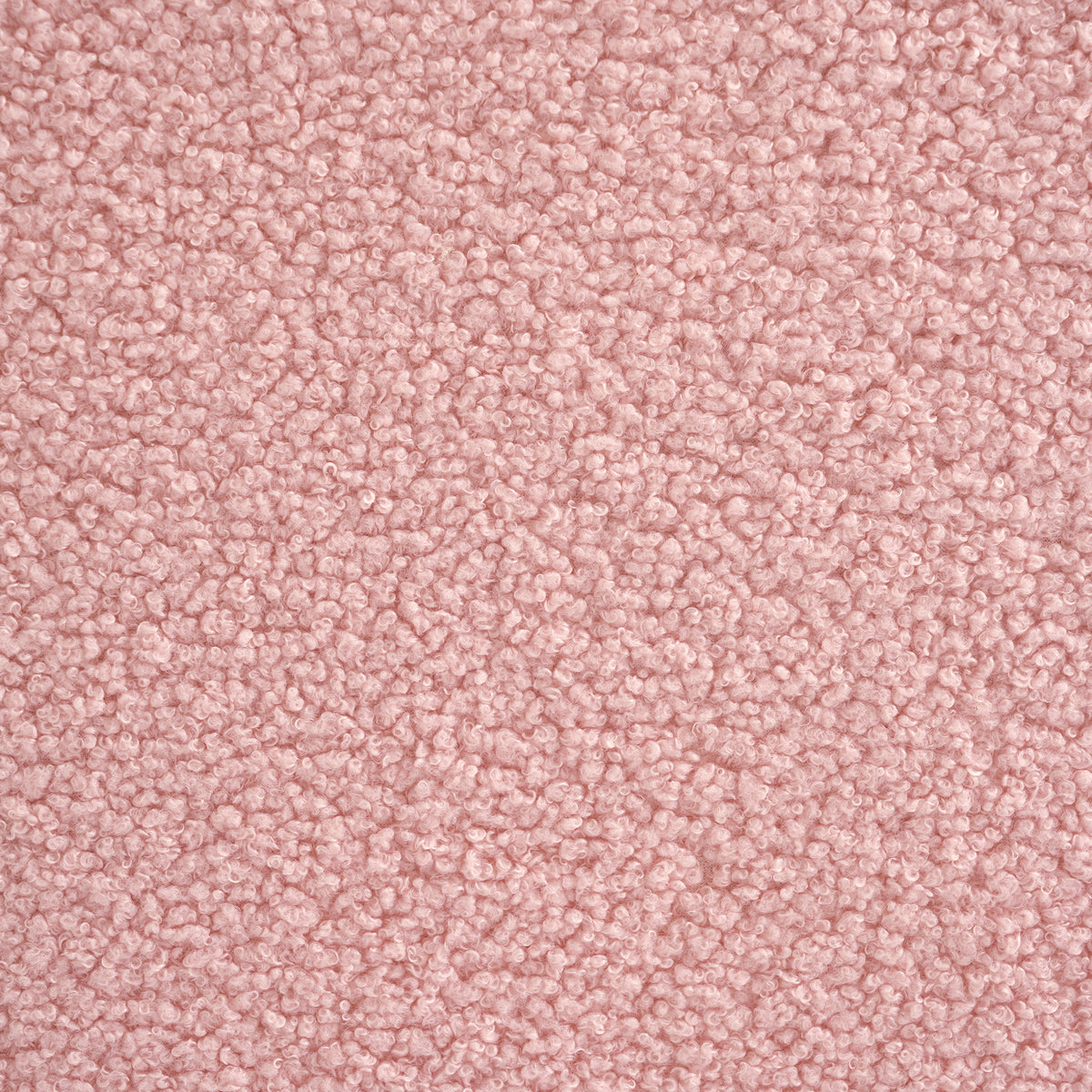 Canapé nuage 3 places sans accoudoir, gros plan sur le tissu bouclé rose poudré