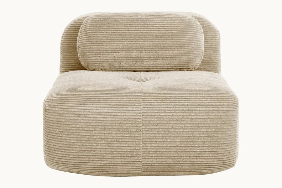 Pastille chauffeuse en velours côtelé, coloris beige