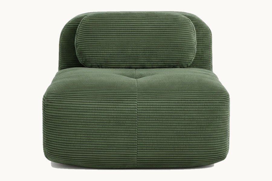 Pastille chauffeuse en velours côtelé, coloris vert