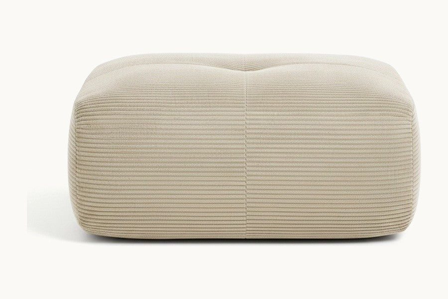 Pastille pouf en velours côtelé, coloris beige