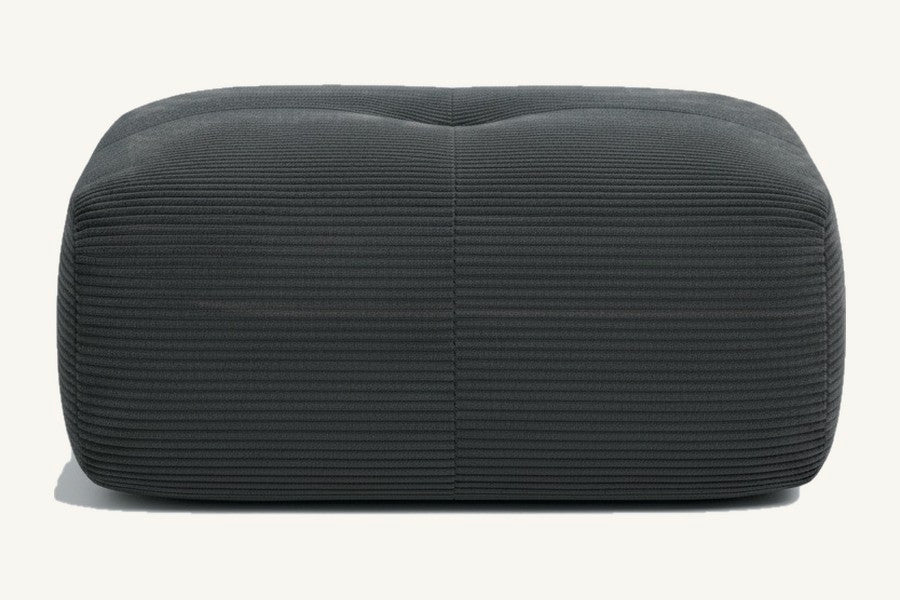 Pastille pouf en velours côtelé, coloris gris