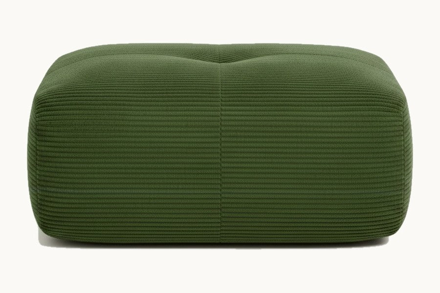 Pastille pouf en velours côtelé, coloris vert