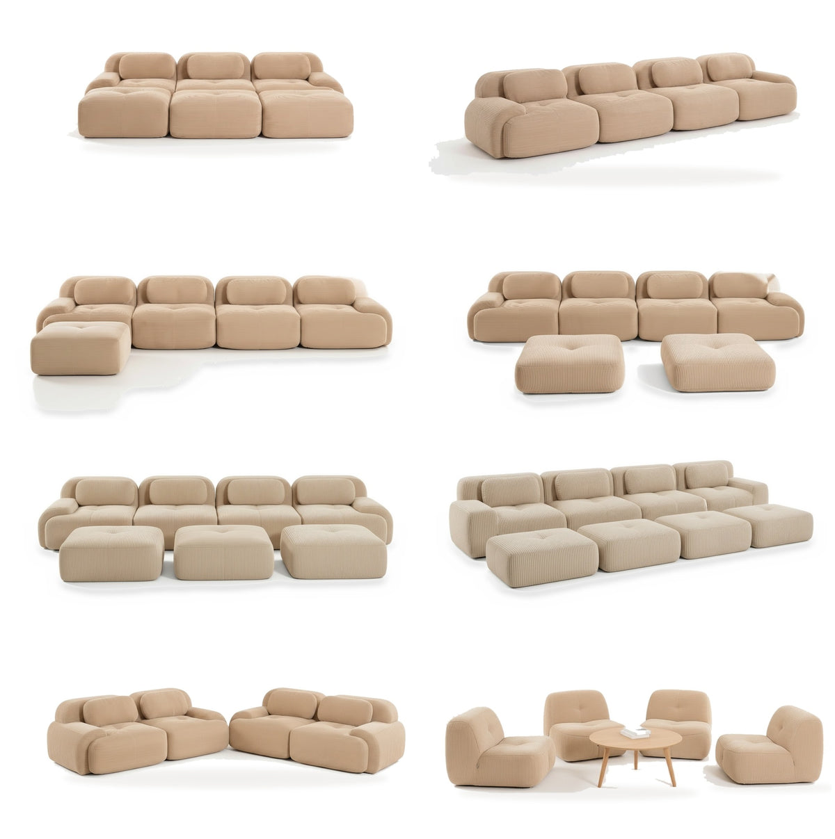Velours côtelé beige, les compositions de la gamme, planche 2