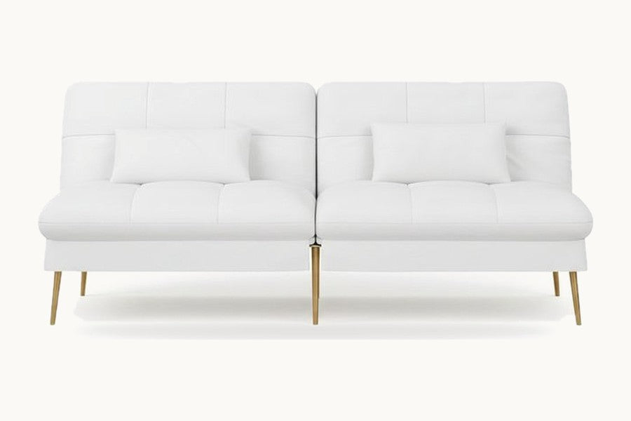 Pastille canapé convertible bouclette, coloris blanc