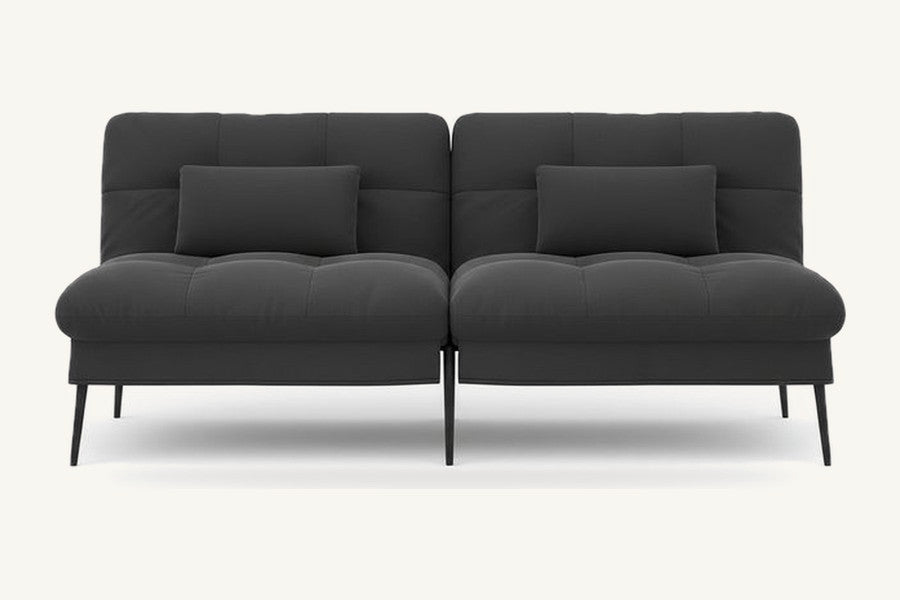 Pastille canapé convertible en velours, coloris gris anthracite