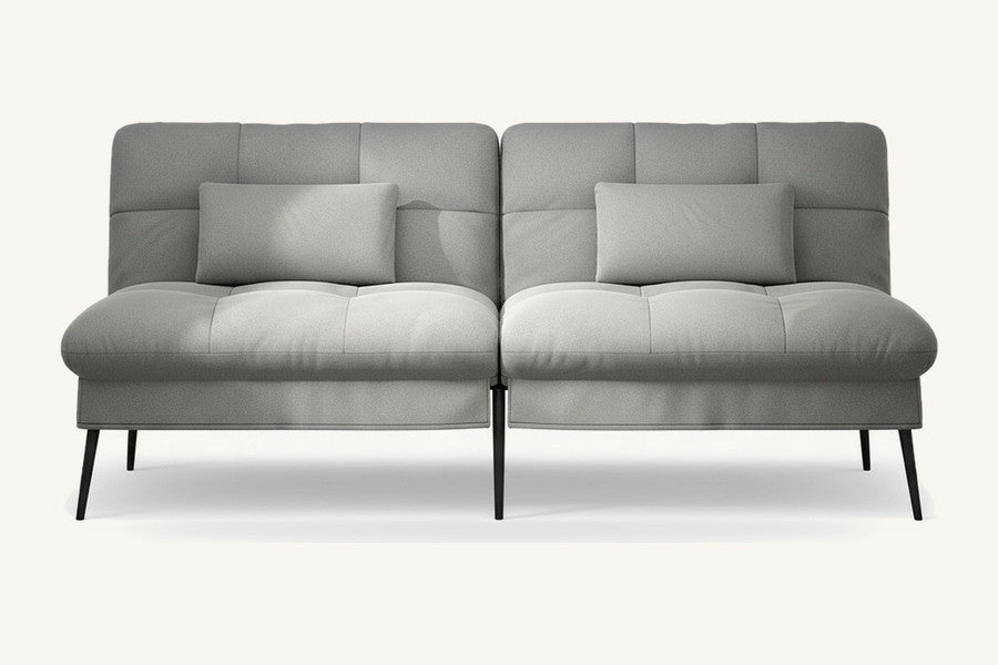 Pastille canapé convertible en velours, coloris gris clair