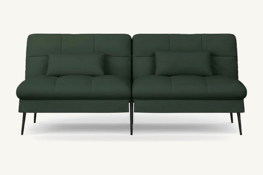Pastille canapé convertible en velours, coloris vert profond