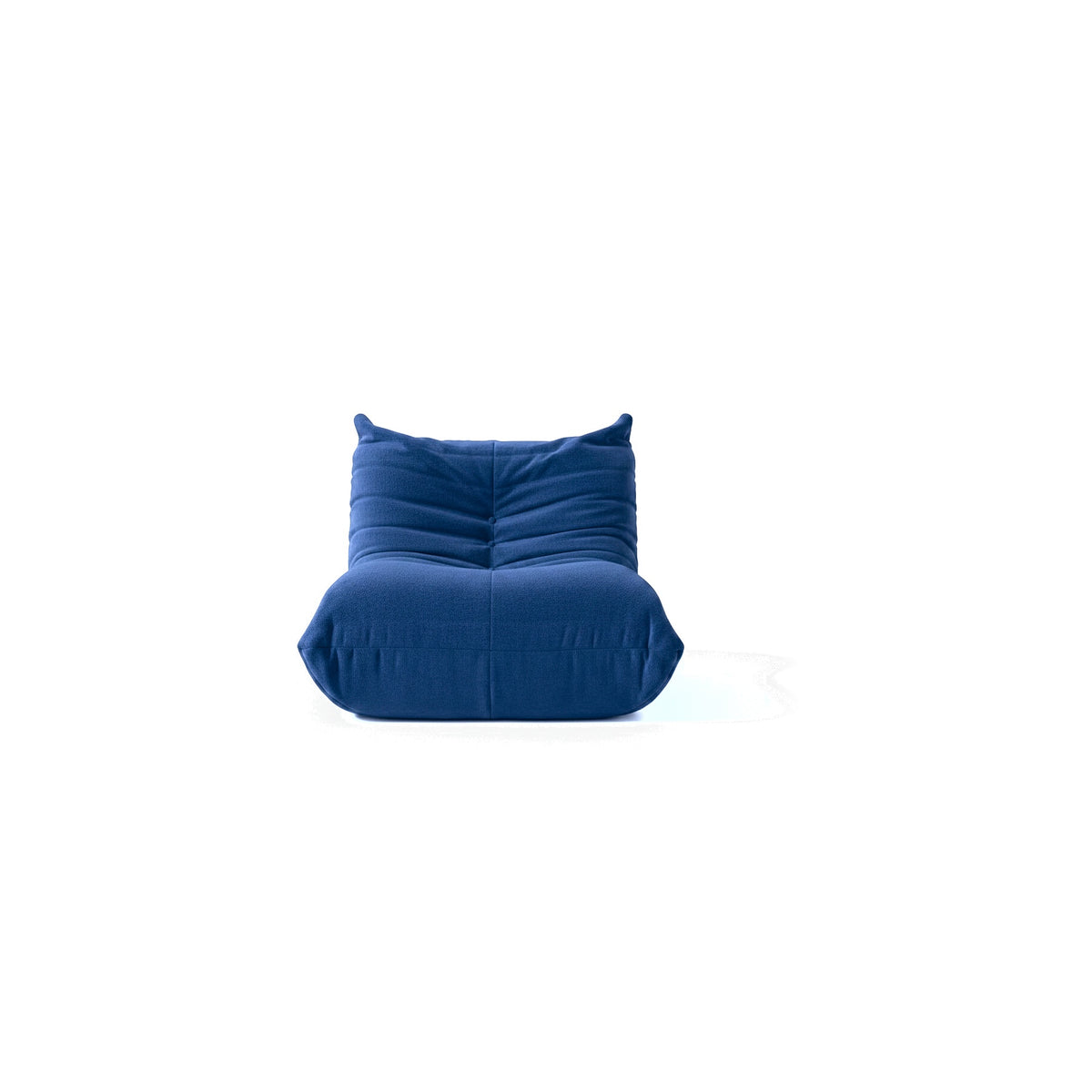 Fauteuil bas modulable, velours teddy bleu marine, vue de face
