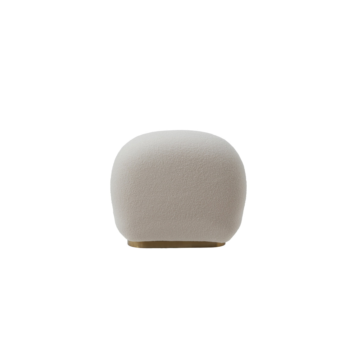 Fauteuil nuage pivotant 360 en tissu bouclette blanc écru, vue de dos