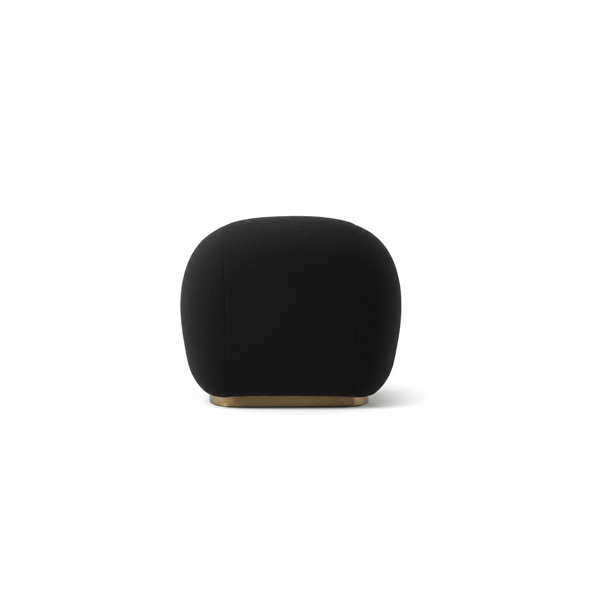 Fauteuil nuage pivotant 360 en tissu bouclette noir charbon, vue de dos