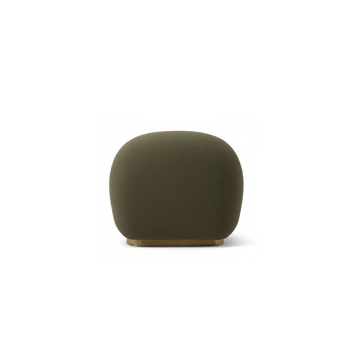 Fauteuil nuage pivotant 360 en tissu bouclette vert kaki, vue de dos
