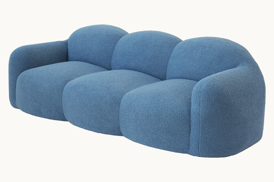 Canapé nuage avec accoudoirs, bleu azur