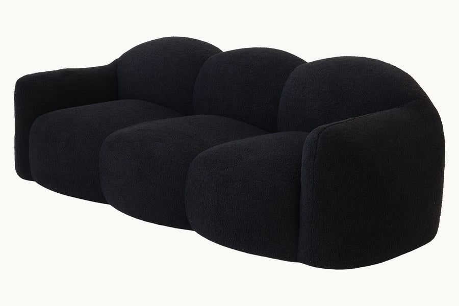 Canapé nuage avec accoudoirs, noir charbon