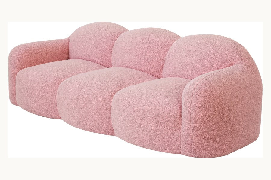 Canapé nuage avec accoudoirs, rose poudré