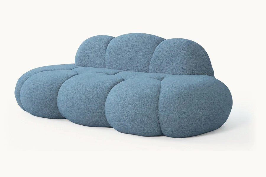 Pastille canapé nuage 3 places sans accoudoir, coloris bleu azur