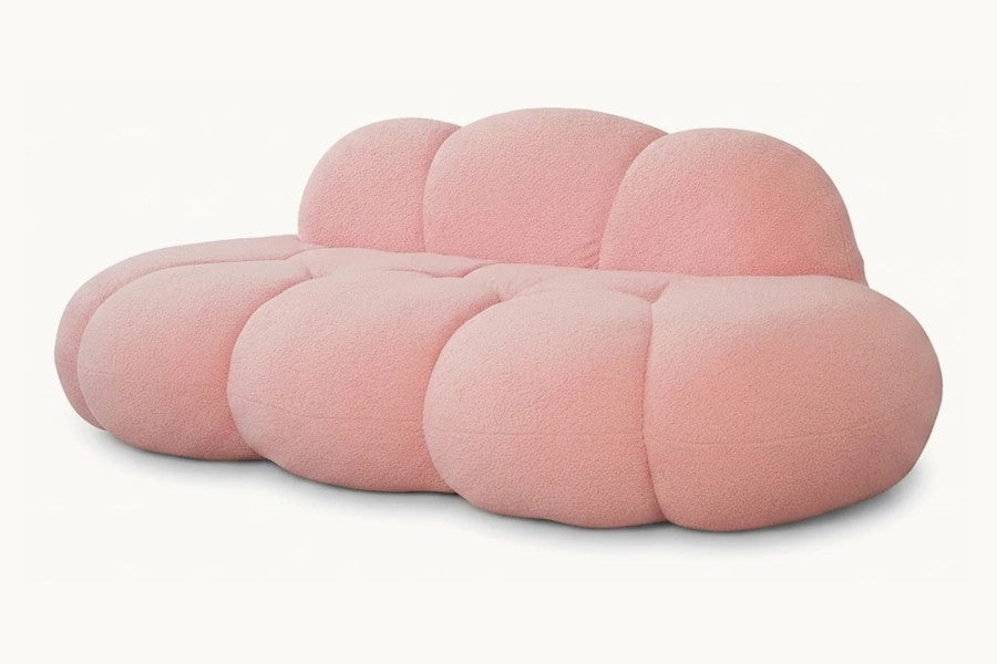 Pastille canapé nuage 3 places sans accoudoir, coloris rose poudré